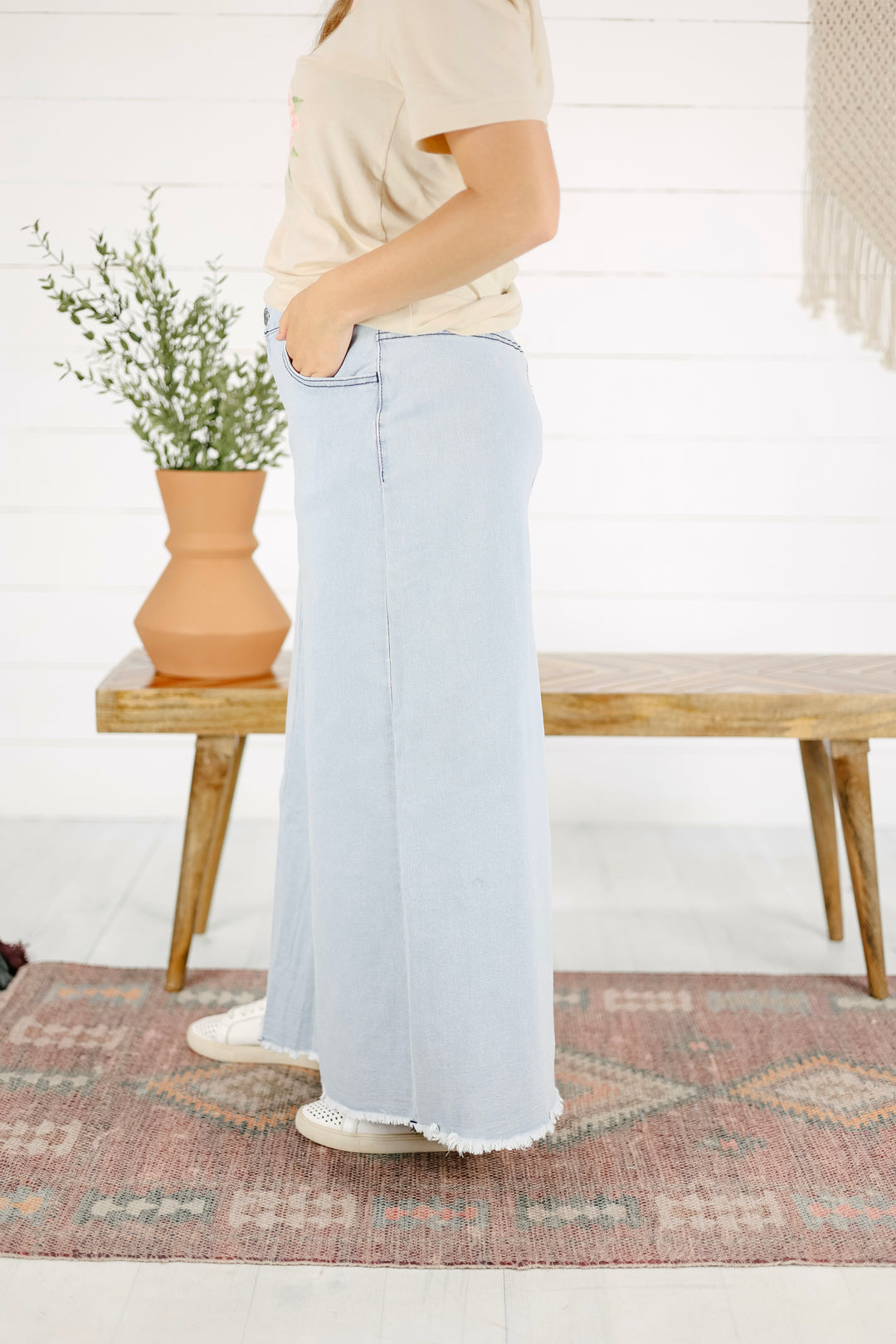 Baylee Maxi Denim Skirt-Lt. Indigo