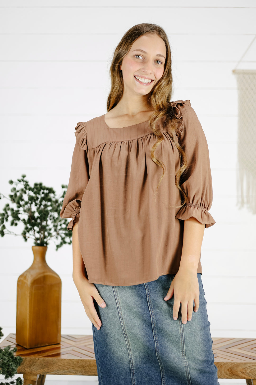 Londyn Top - Brown/Final Sale