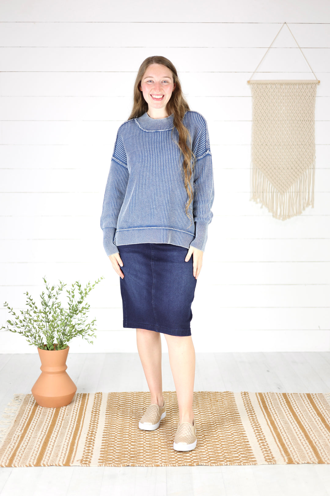 Kanyon Knit Sweater- Classic Blue
