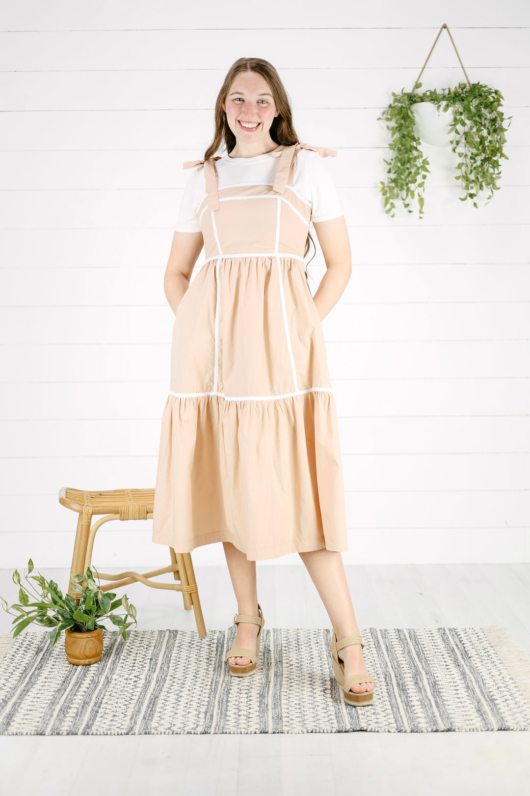 Gabi Jumper Dress - Taupe/Final Sale