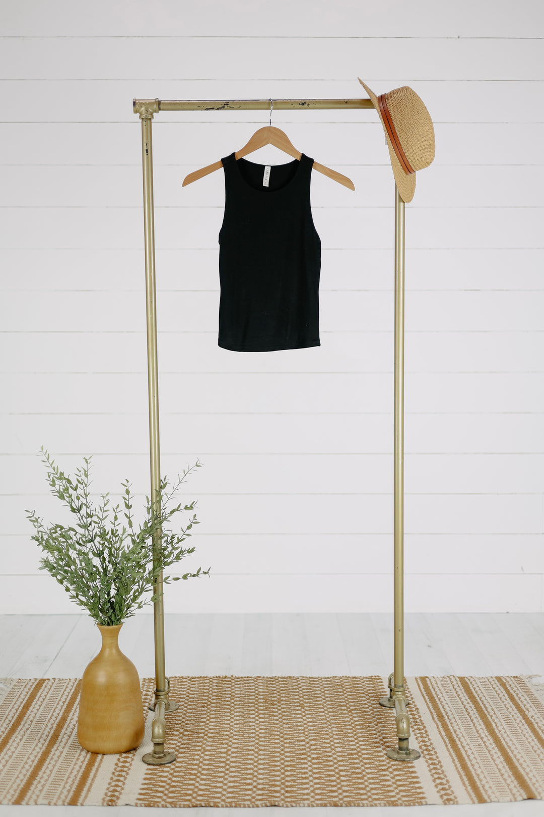 Round Neck Tank Top - Black