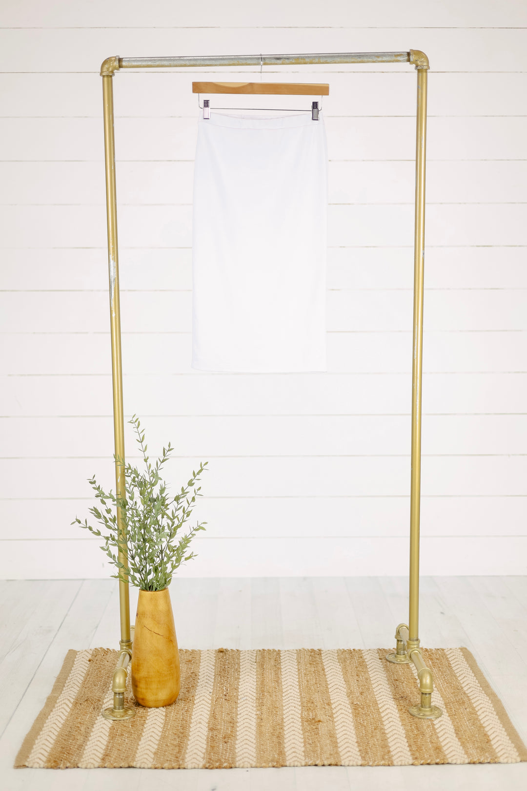 Crew Pencil Skirt -White
