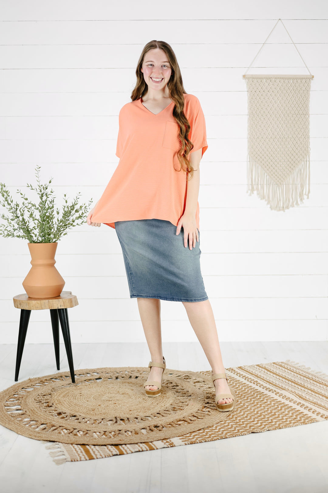 Brandi Top -Coral/Final Sale