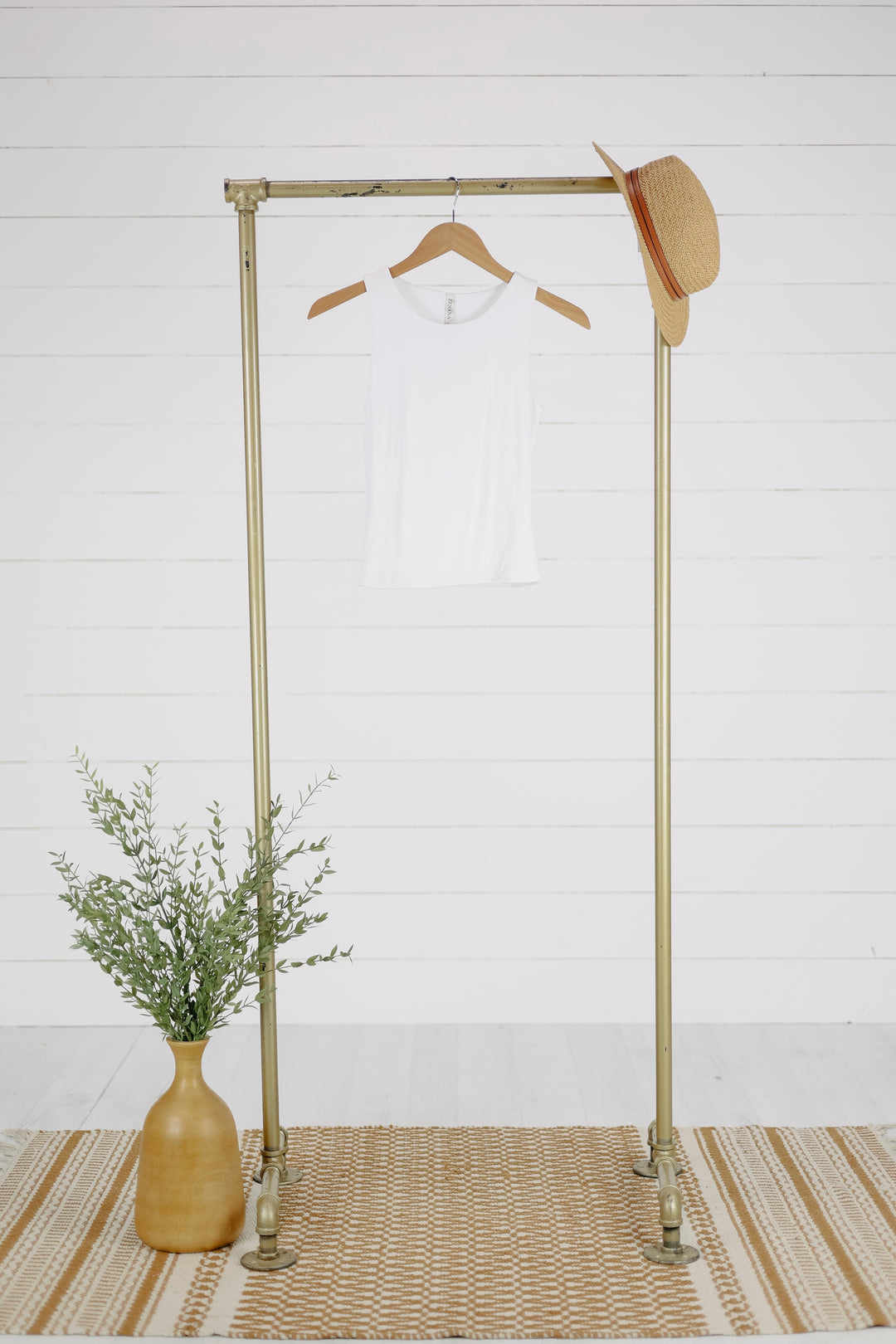 Round Neck Tank Top - Off White