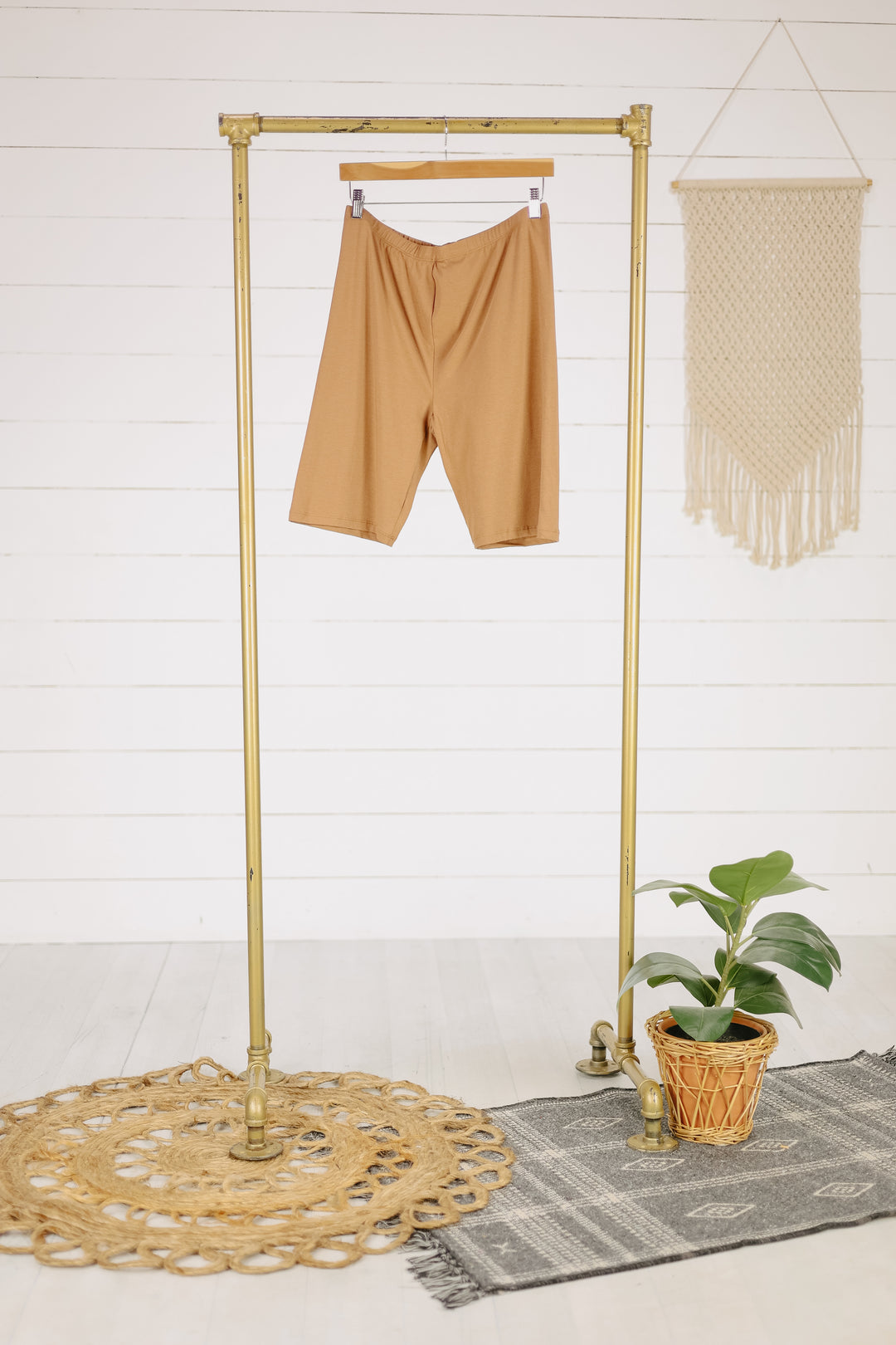 Cotton Slip Shorts- Deep Camel