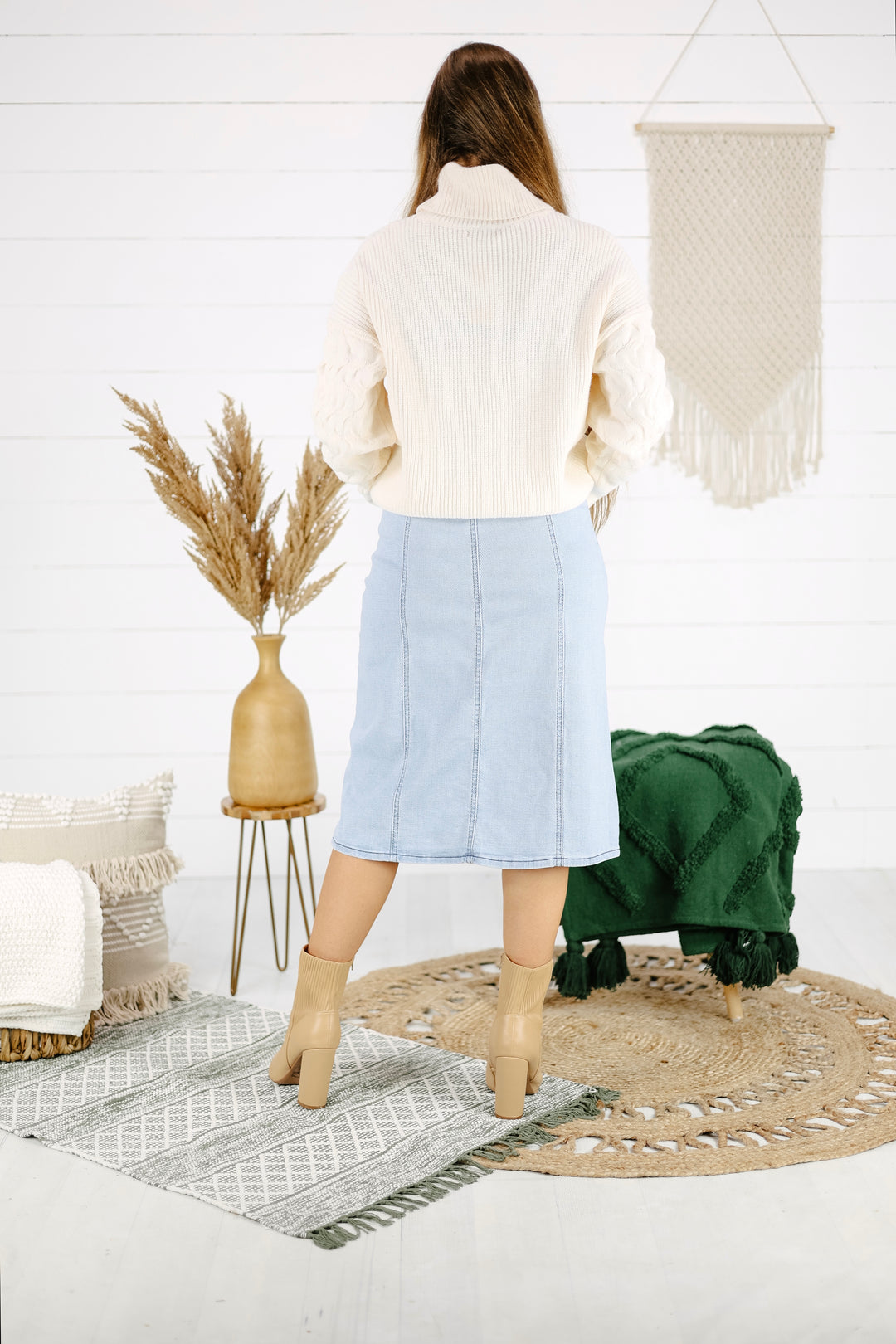 Maxwell Denim Skirt - Lt. Indigo/Final Sale