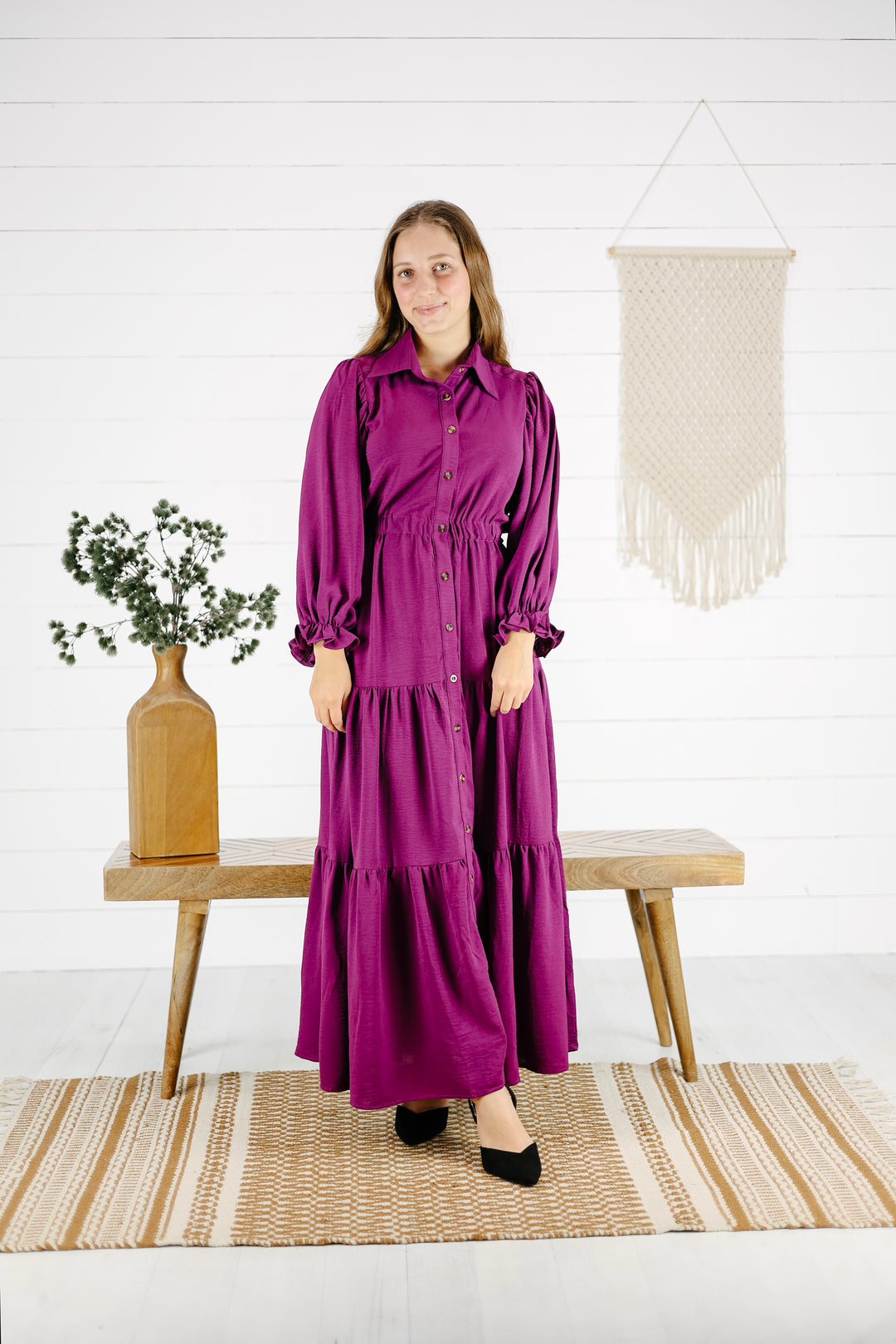 Bonnie Maxi Dress - Magenta/Final Sale