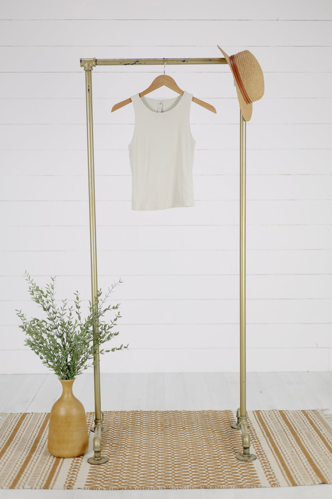 Round Neck Tank Top - Sand Beige