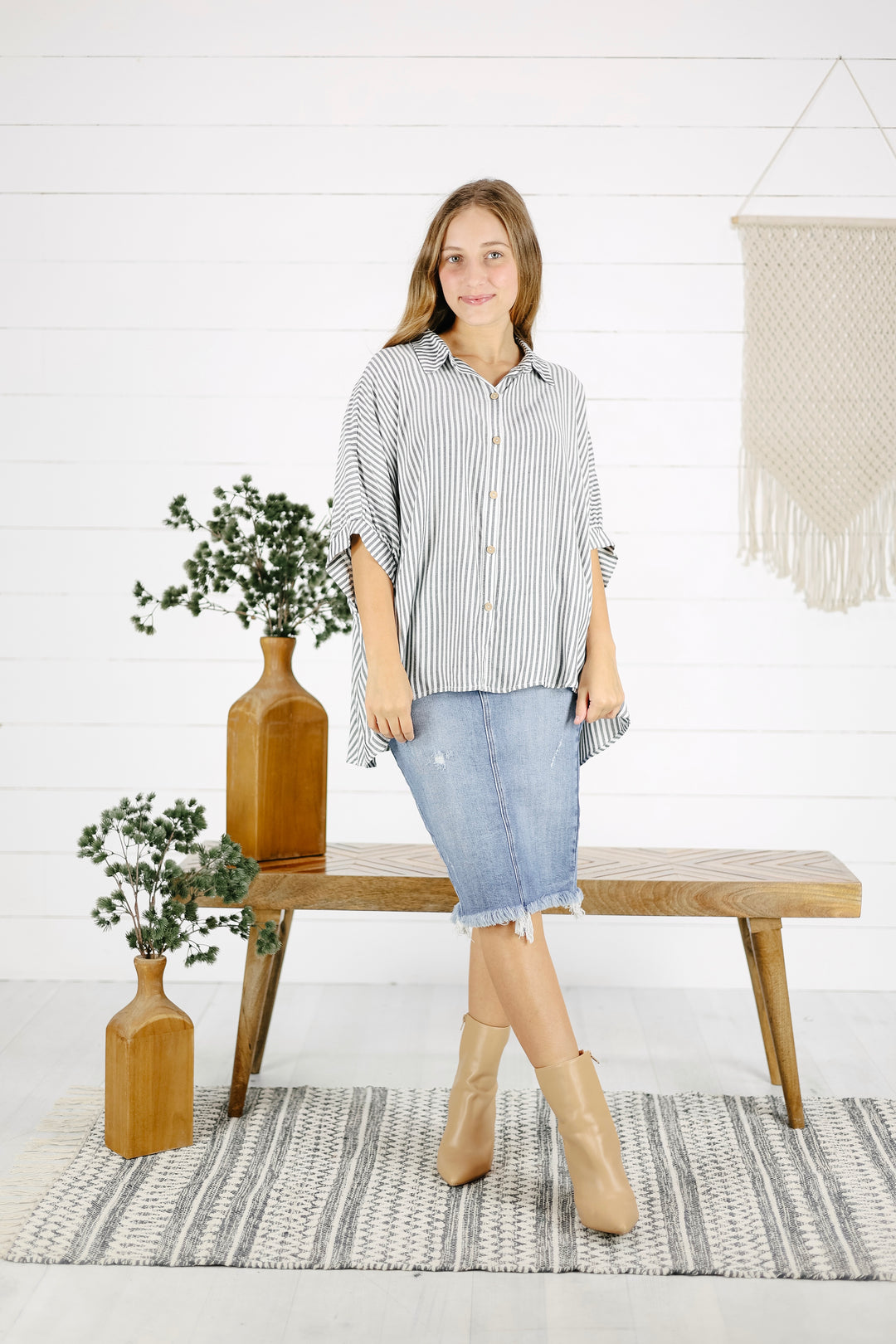 Kylam Stripe Top - Black