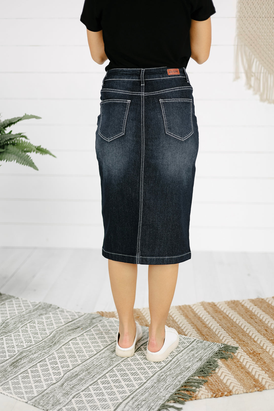 Benson Denim Skirt - Black Wash