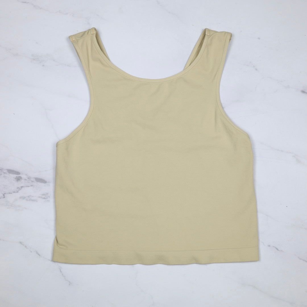 Scoop Neck Crop Top - Pebble
