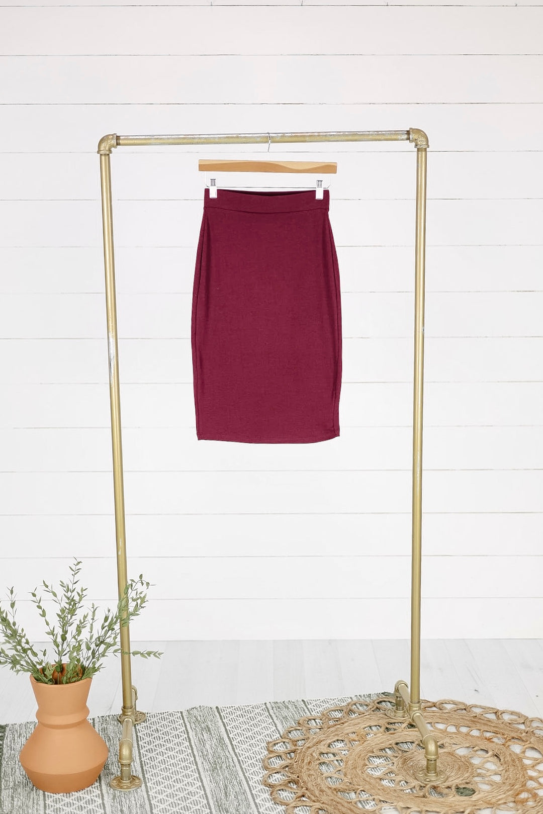Charley Pencil Skirt - Dk Burgundy