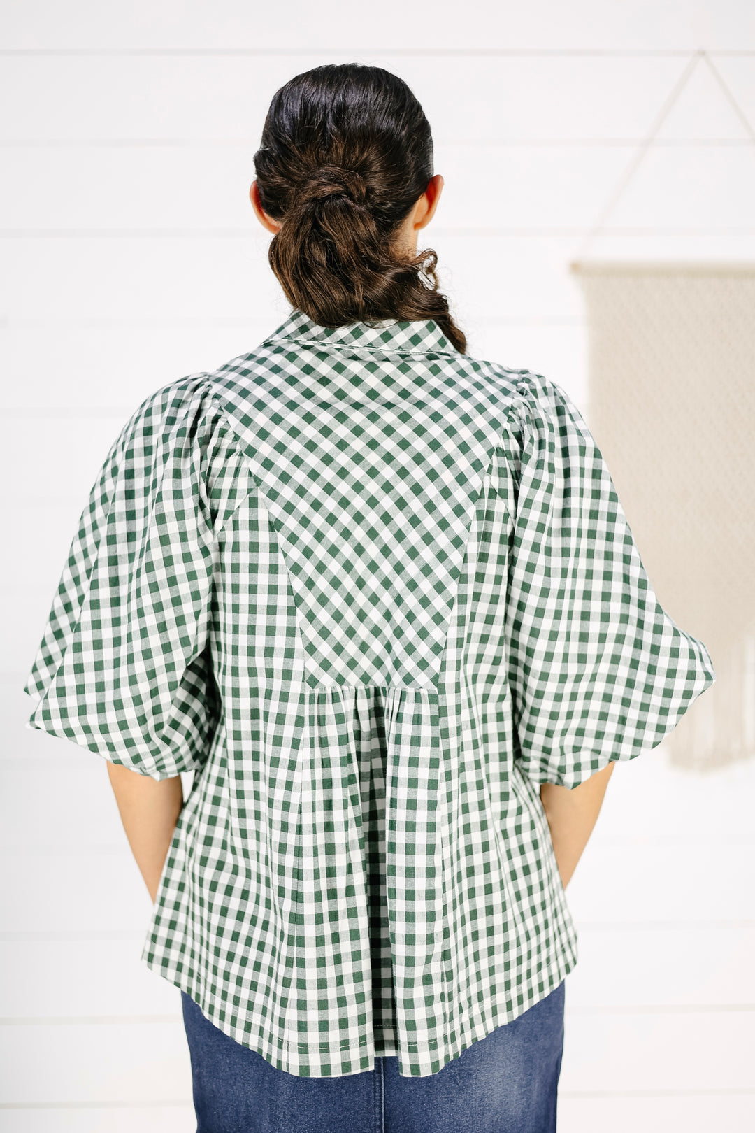 Saylor Smocked Top - Hunter Green