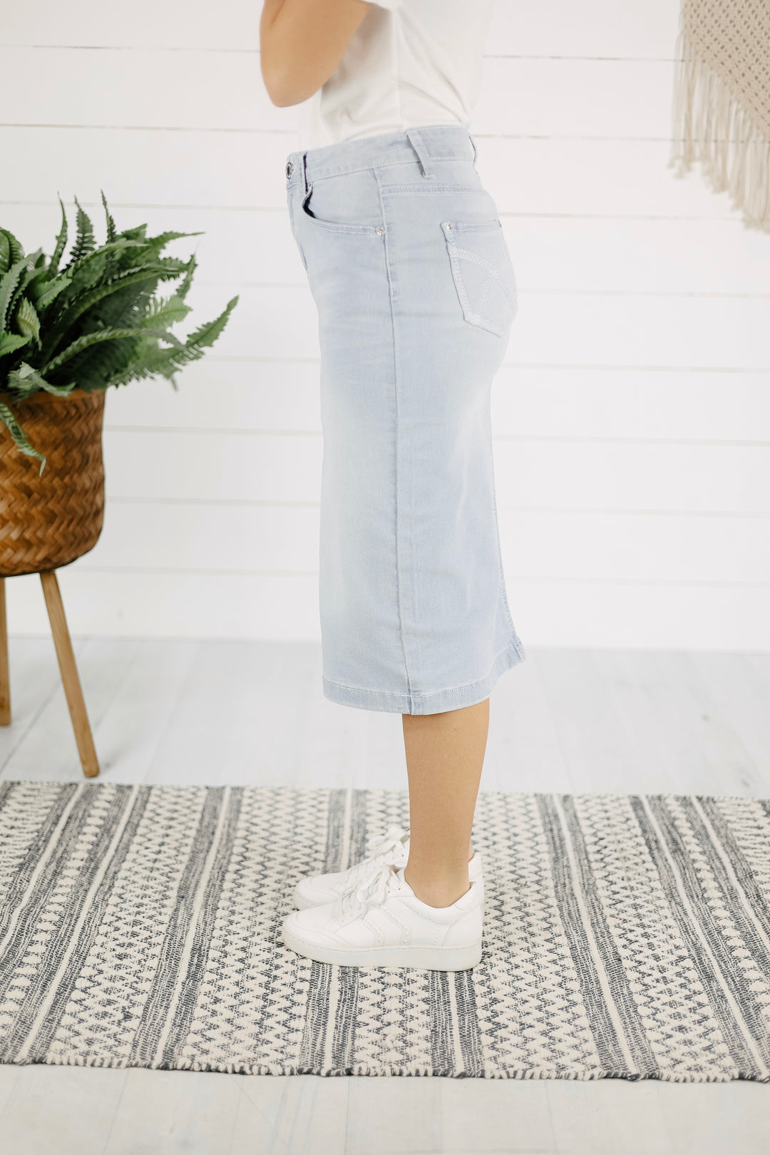Kristen Denim Skirt - Lt. Indigo Wash