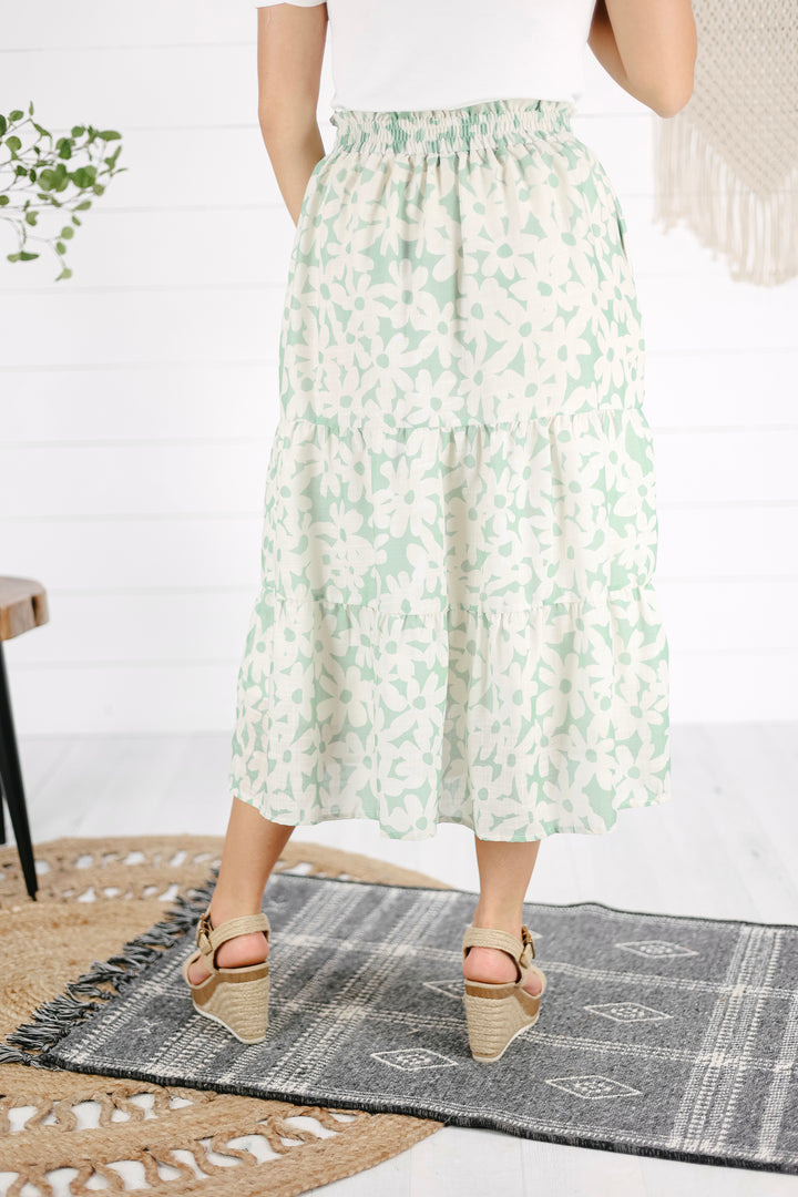 Wren Floral Skirt - Green