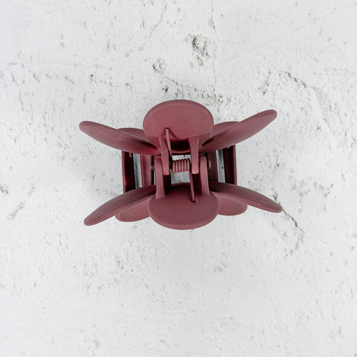 Daisy Flower Hair Clip-Burgundy