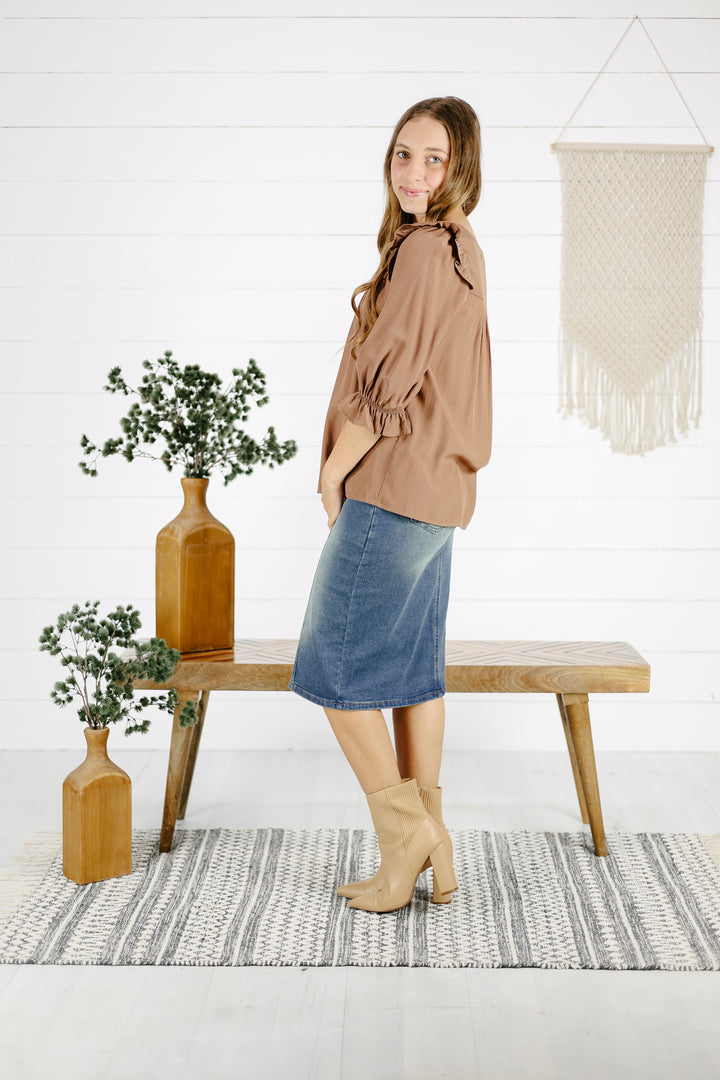 Londyn Top - Brown/Final Sale