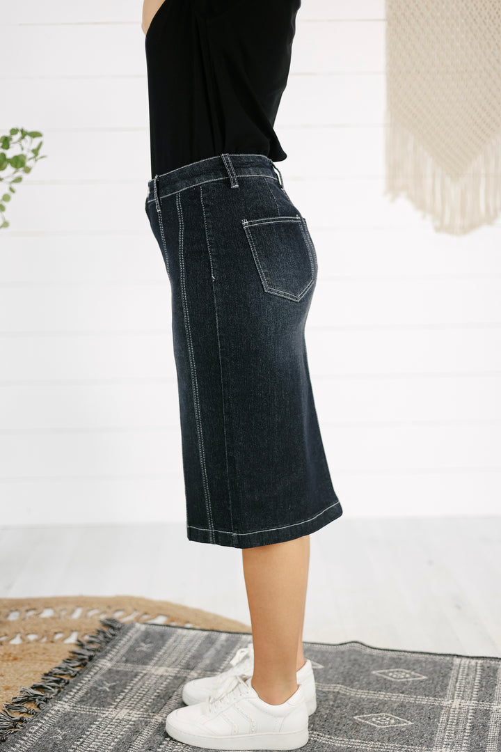 Spencer Denim Skirt - Black Wash