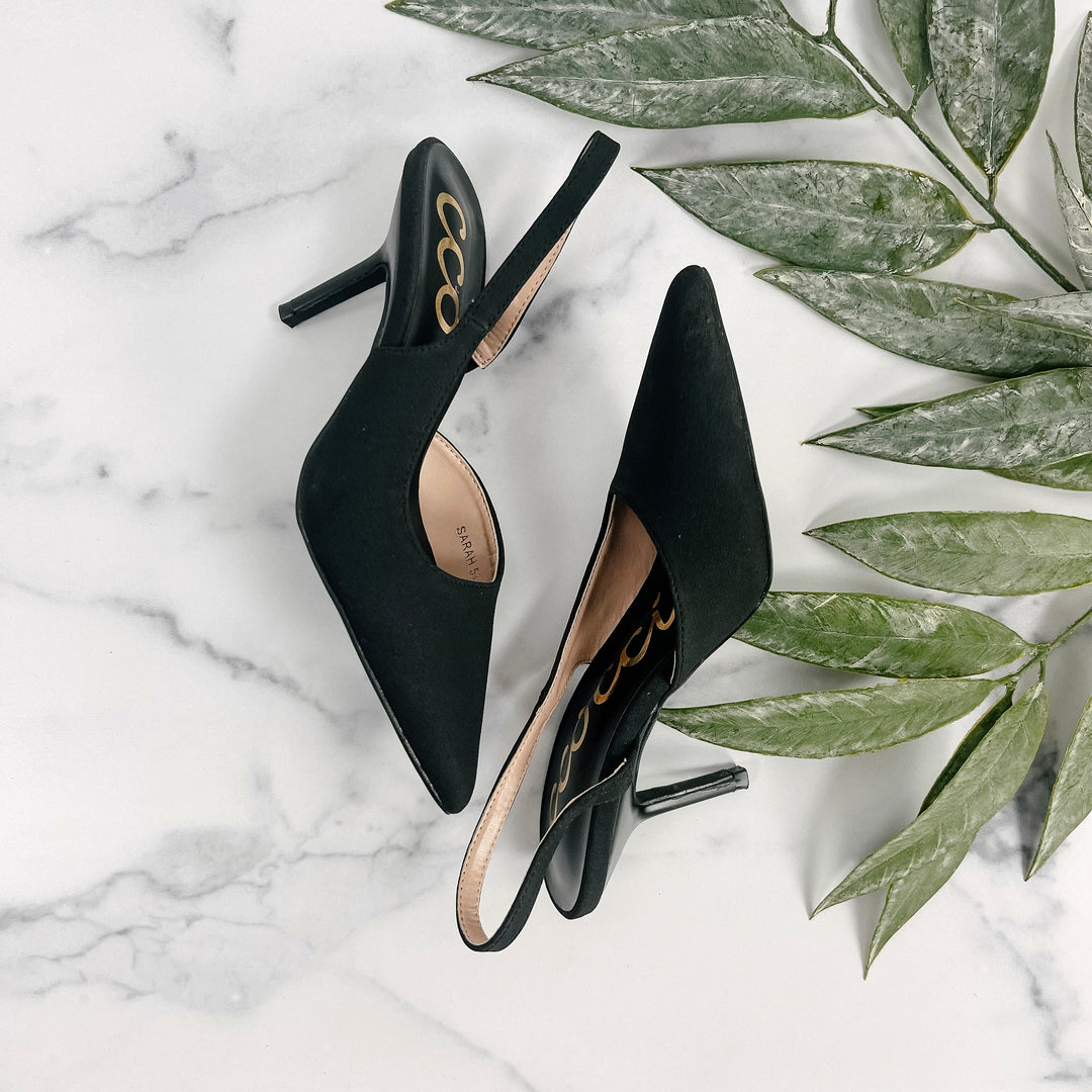 Myra Sling Back Heels - Black