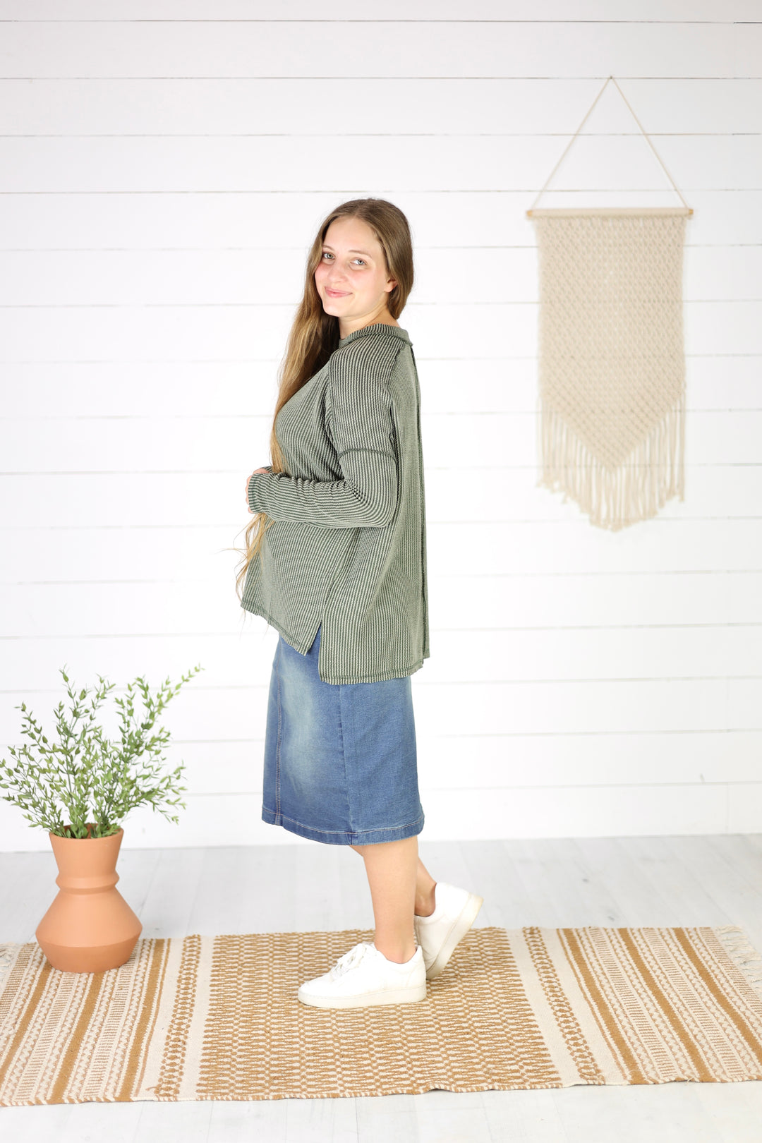 Baylor Top- Dk. Olive