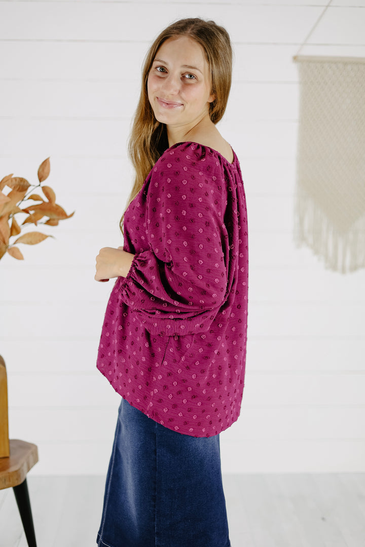 Fiona Textured Top - Magenta/Final Sale
