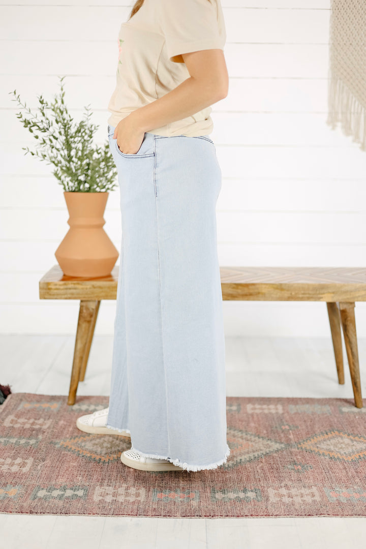 Baylee Maxi Denim Skirt-Lt. Indigo
