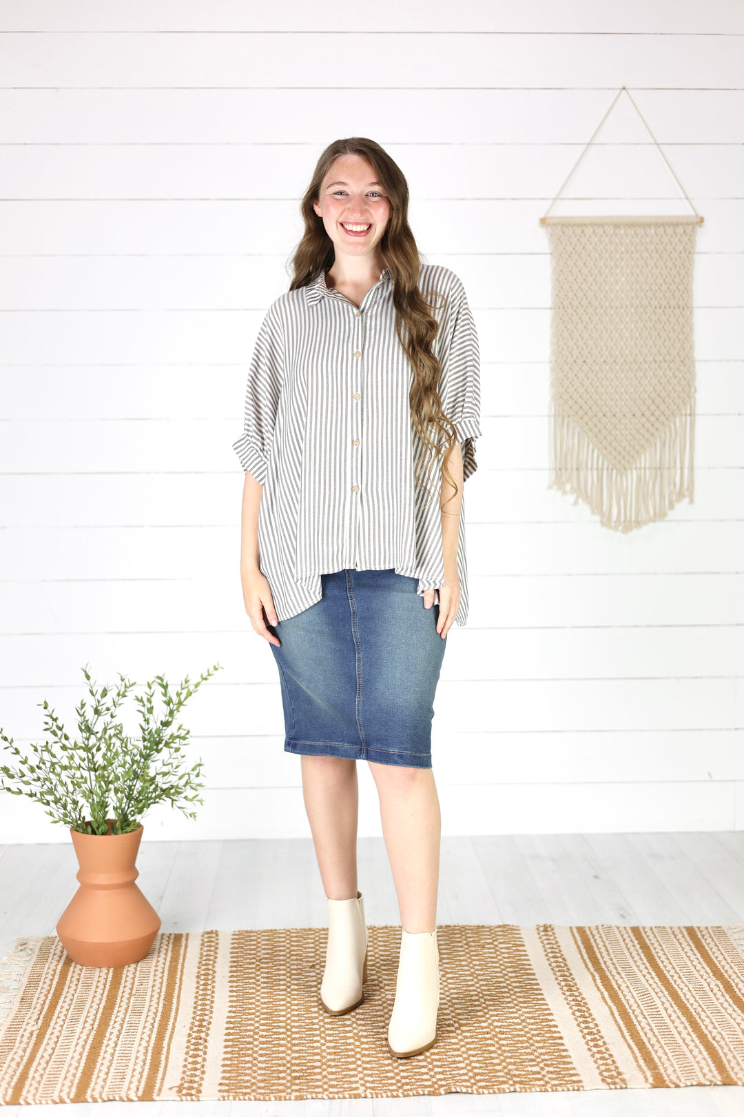 Kylam Stripe Top - Brown