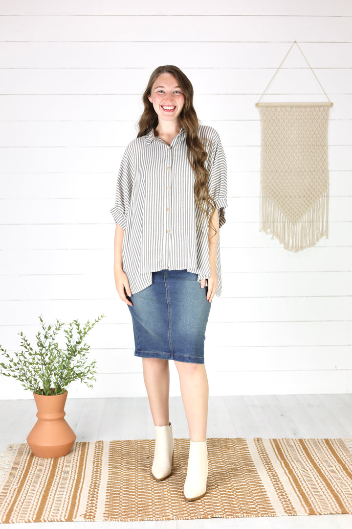 Kylam Stripe Top - Brown