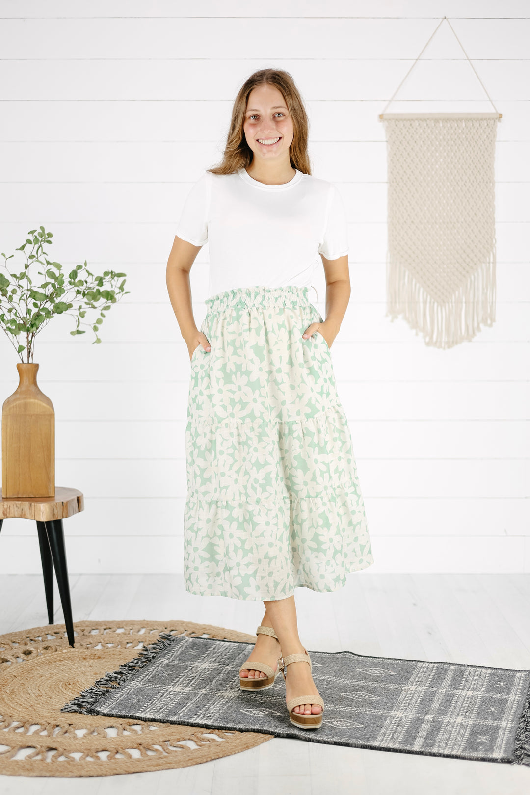 Wren Floral Skirt - Green