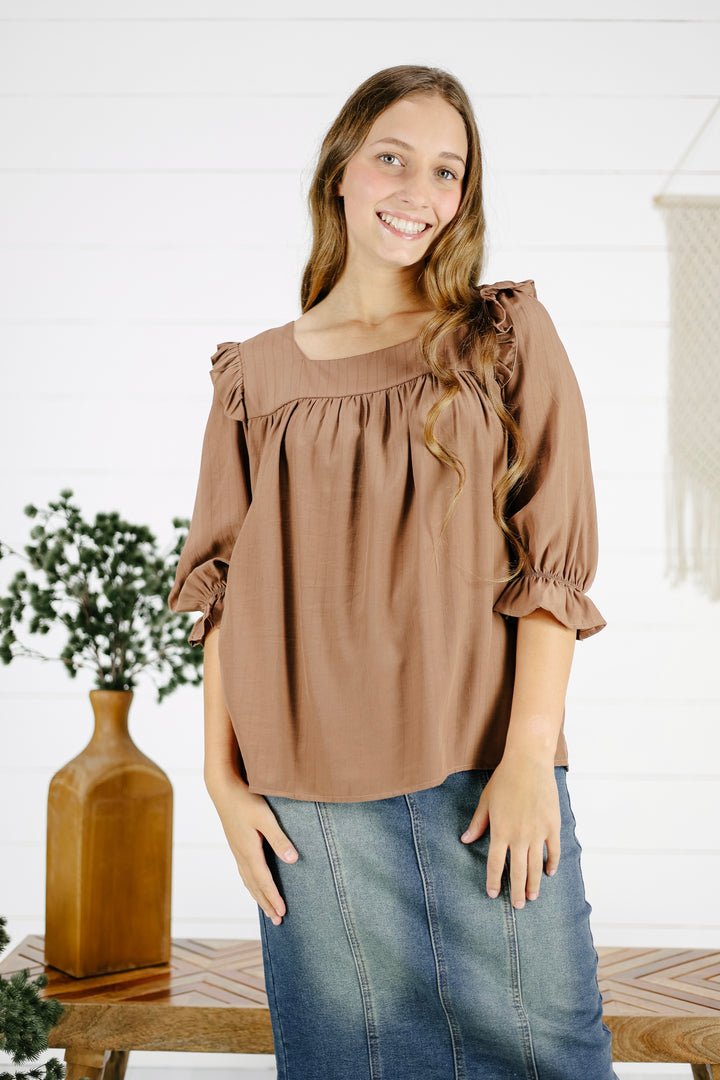 Londyn Top - Brown/Final Sale