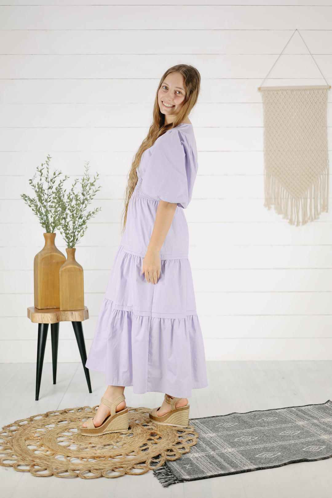 Emma Tiered Maxi Dress- Lilac