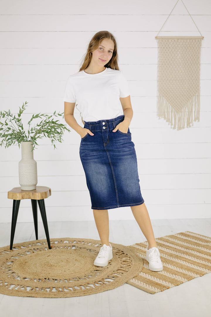 Madison Denim Skirt - Dk. Indigo