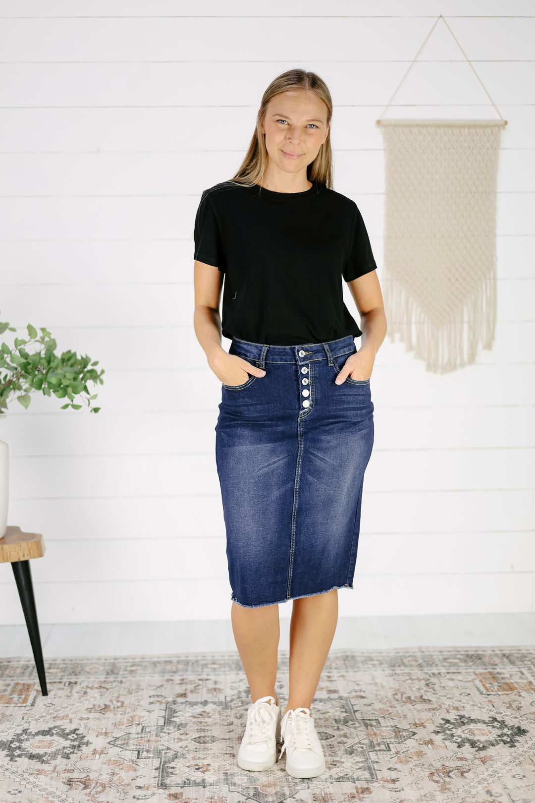 Dylan Denim Skirt-Dk. Indigo