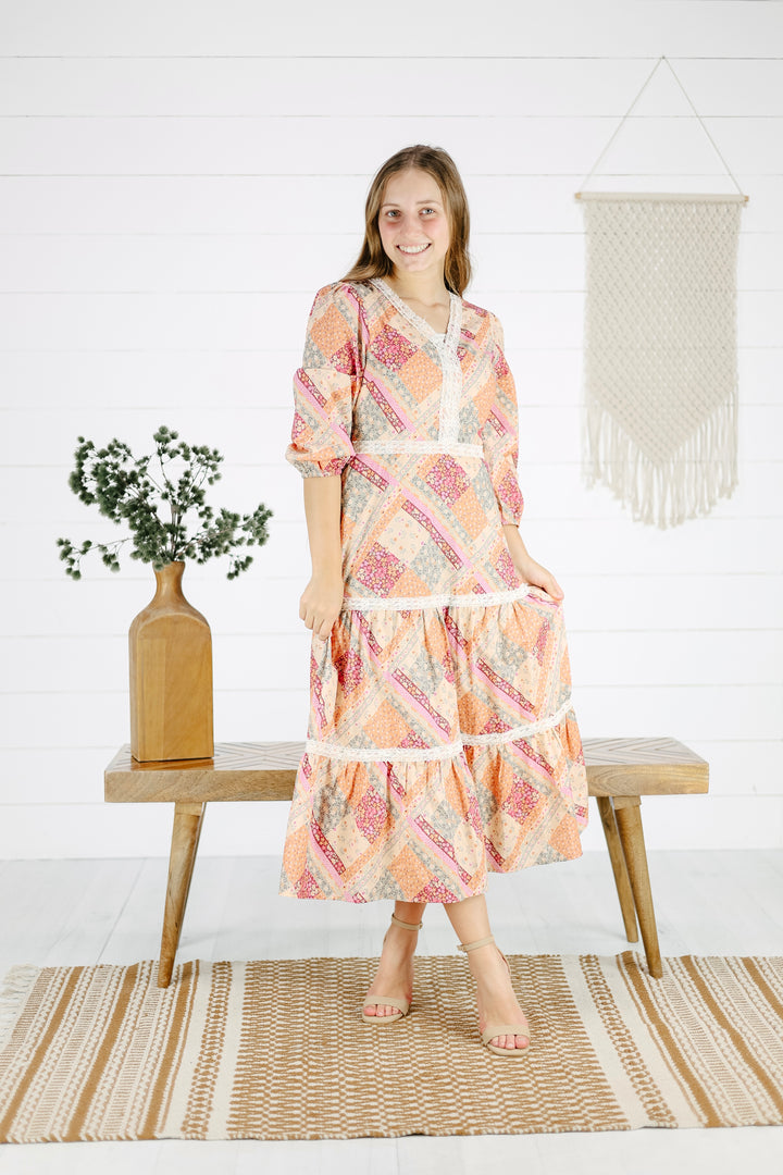 Varina Patchwork Dress - Multi