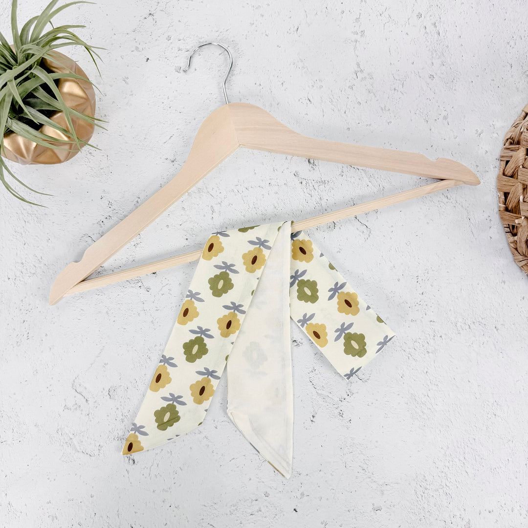 Mabel Floral Skinny Scarf- Cream