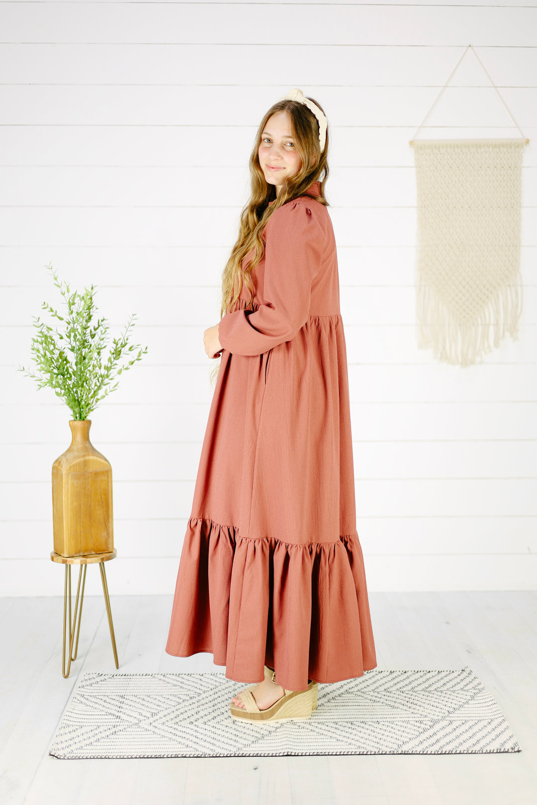 Evangeline Mae Maxi Dress- Terrracotta