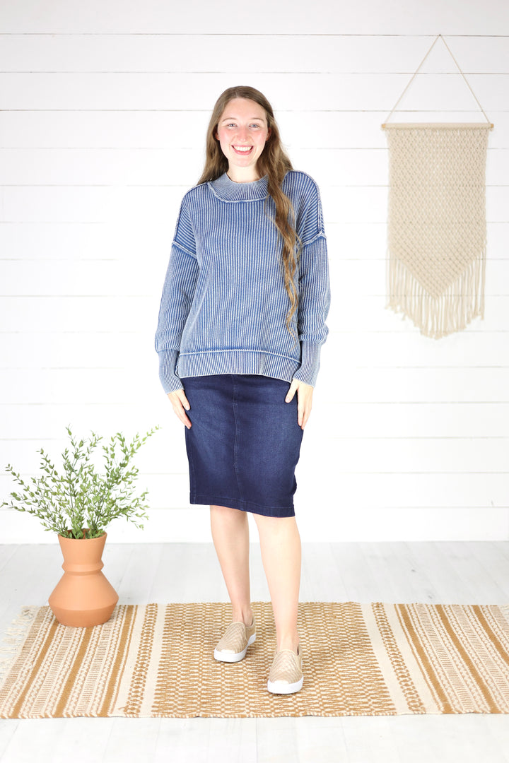 Kanyon Knit Sweater- Classic Blue