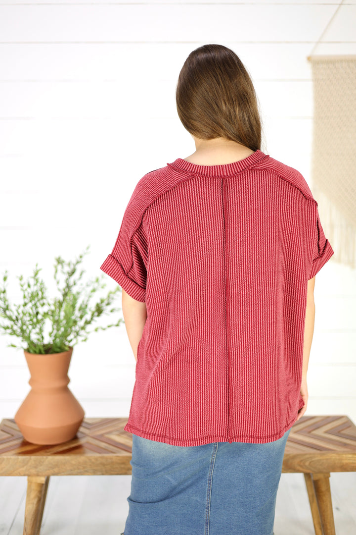 Briggs Top -Burgundy