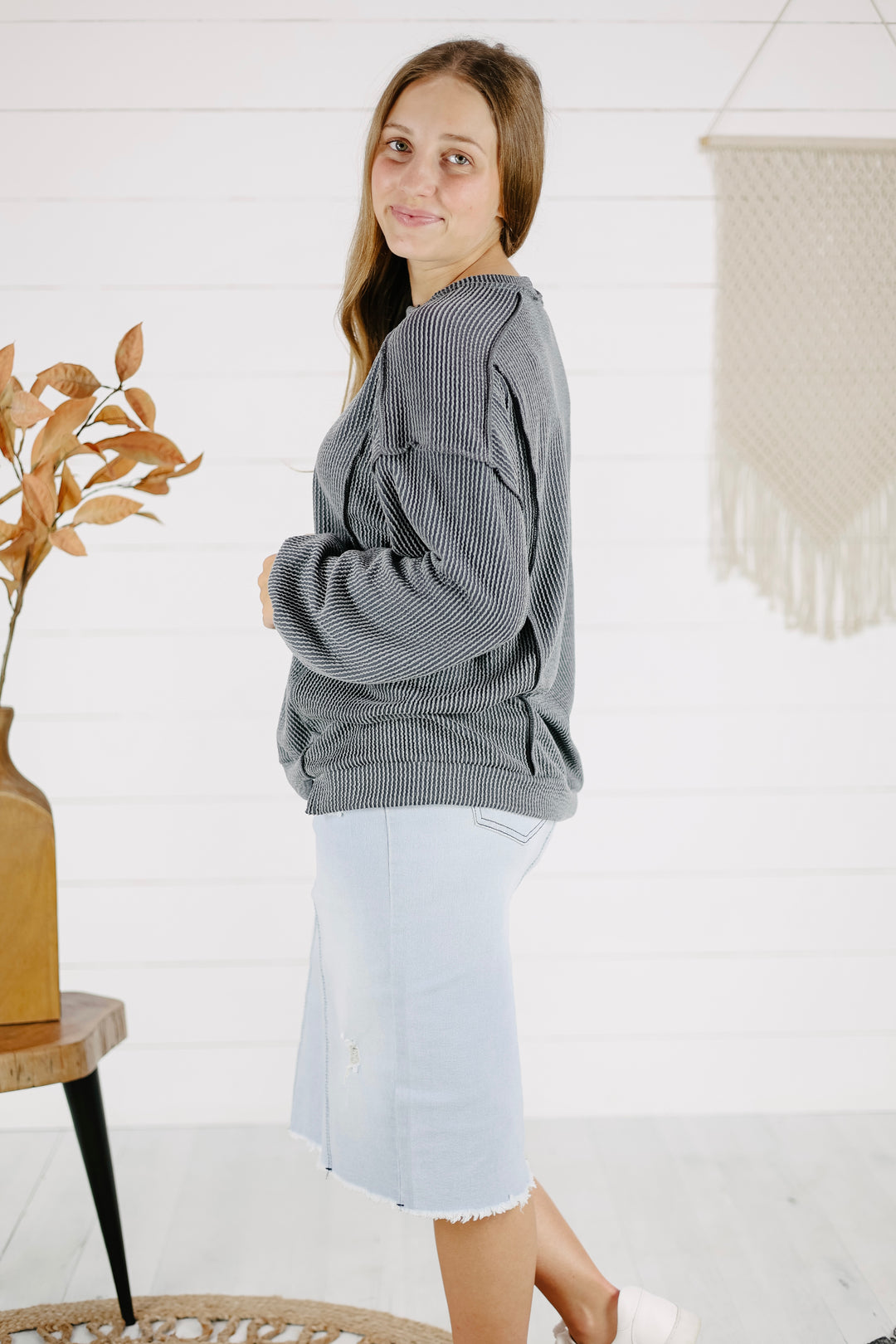 Kidman Top - Charcoal/Final Sale