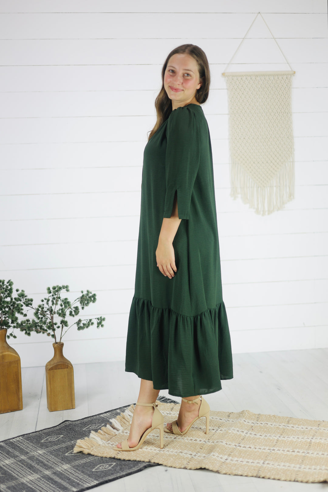 Heide Midi Dress- Olive