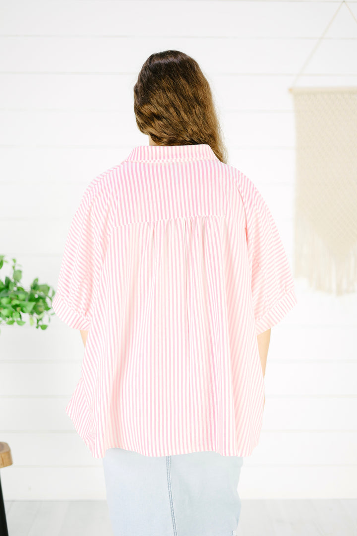 Constance Stripe Top-Pink