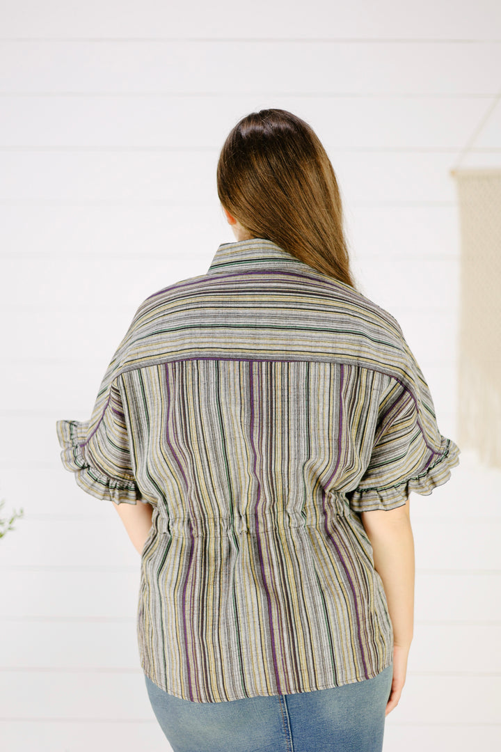 Hallen Stripe Top- Plum