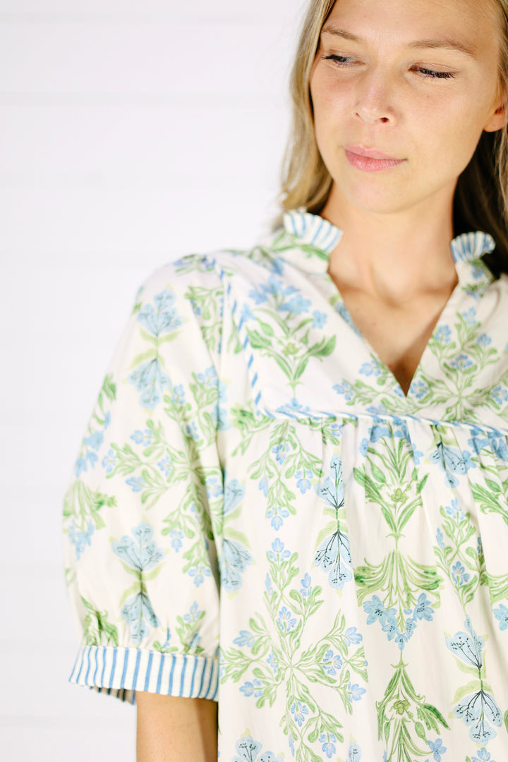 Layke Print Top- Blue