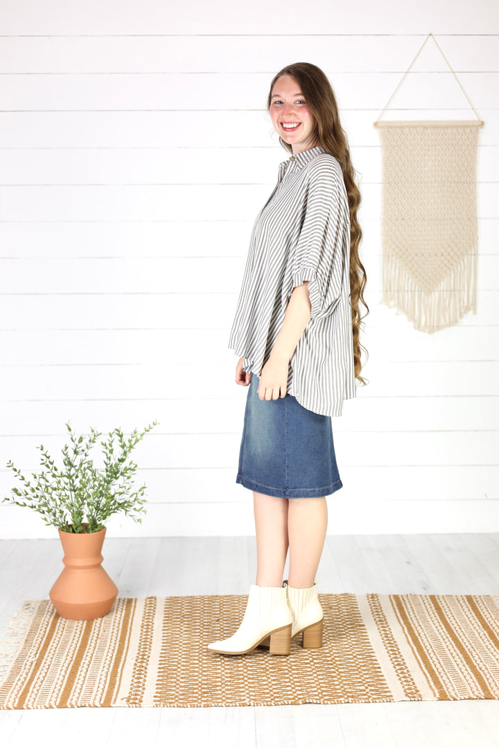 Kylam Stripe Top - Brown