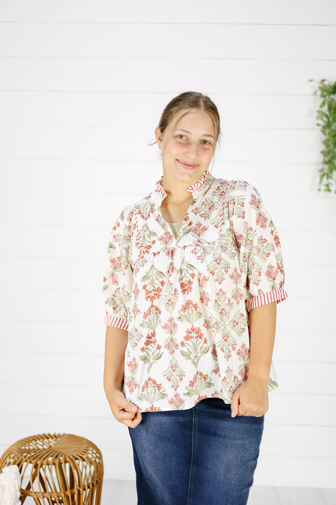 Layke Print Top- Red