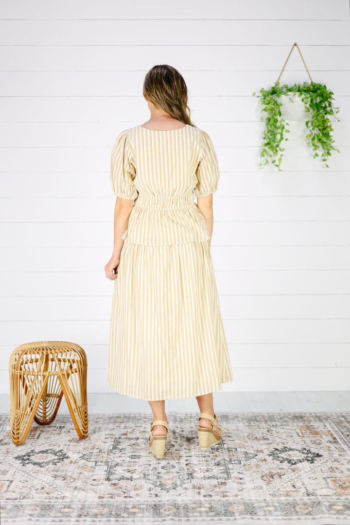Brooklyn Stripe Top- Camel