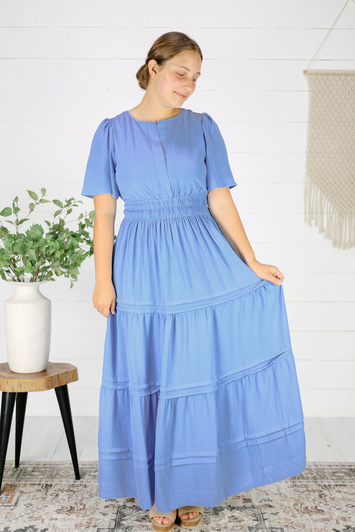 Gina Tiered Maxi Dress- Periwinkle