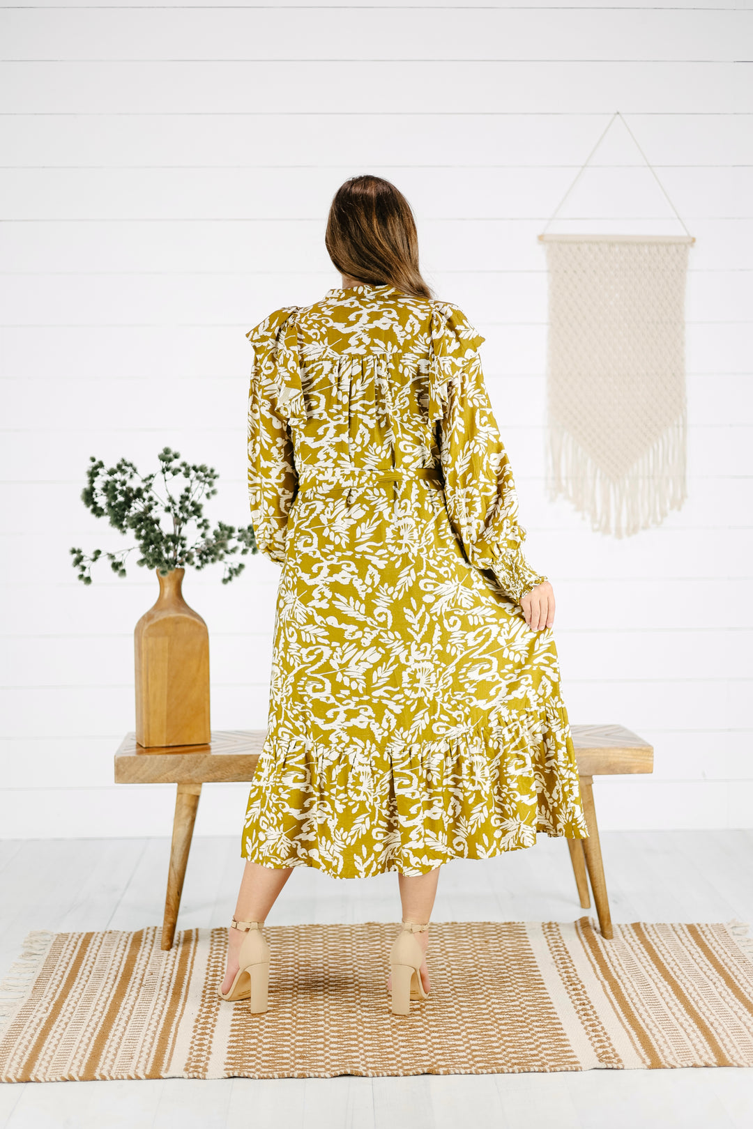 Louisa Midi Dress- Mustard