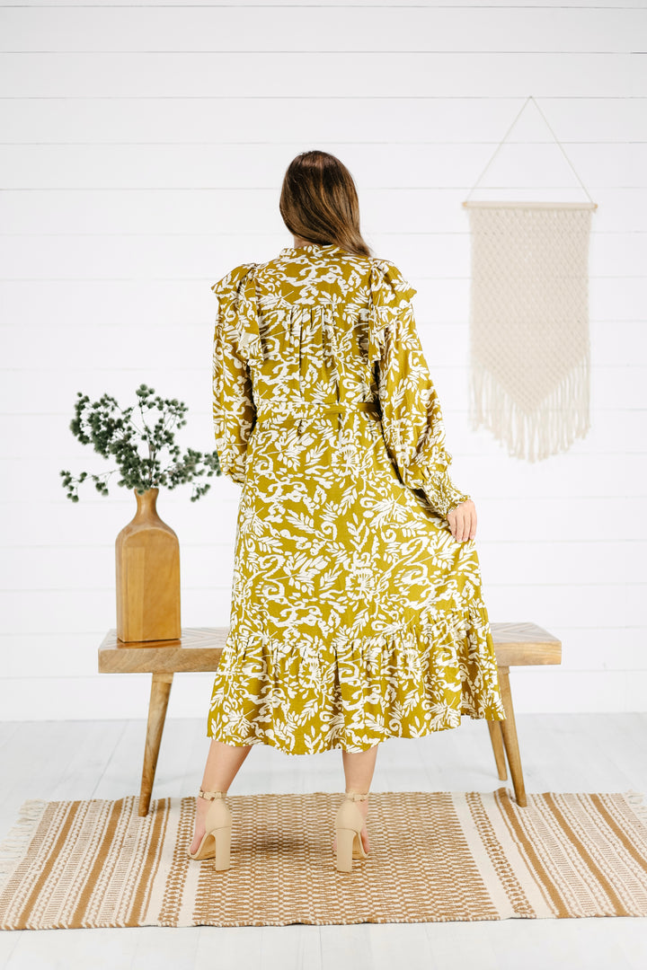 Louisa Midi Dress- Mustard