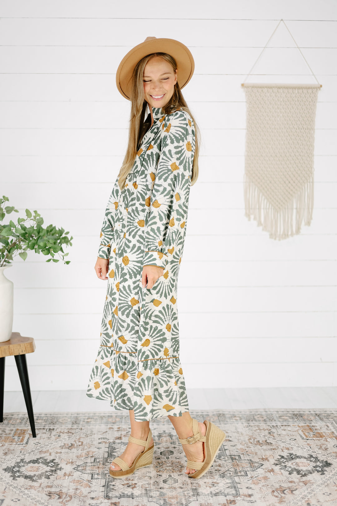 Marsha Print Maxi Dress- Olive
